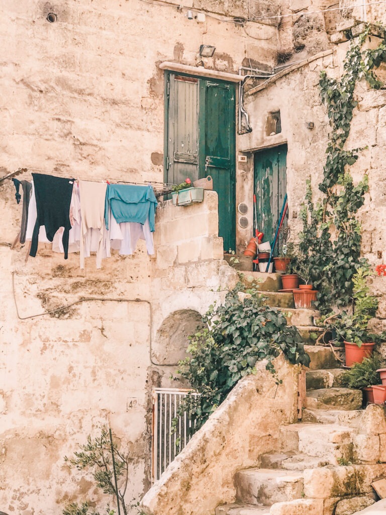 view of home entrance in matera italy