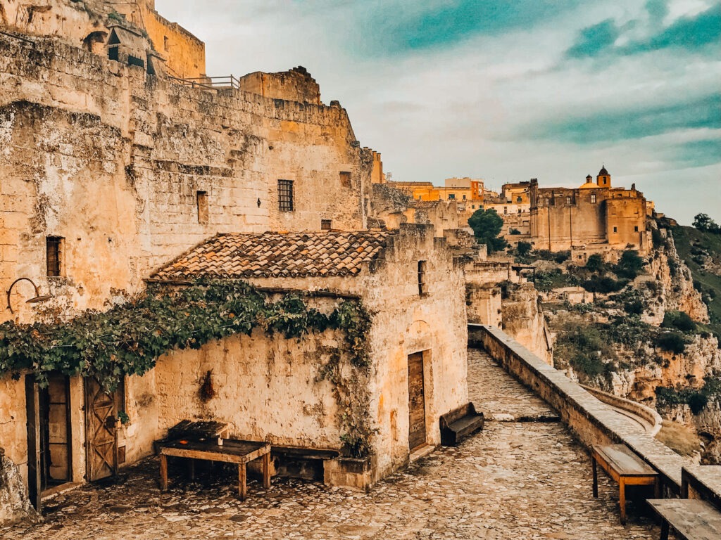 view of terrace sextantio le grotte della civita Matera