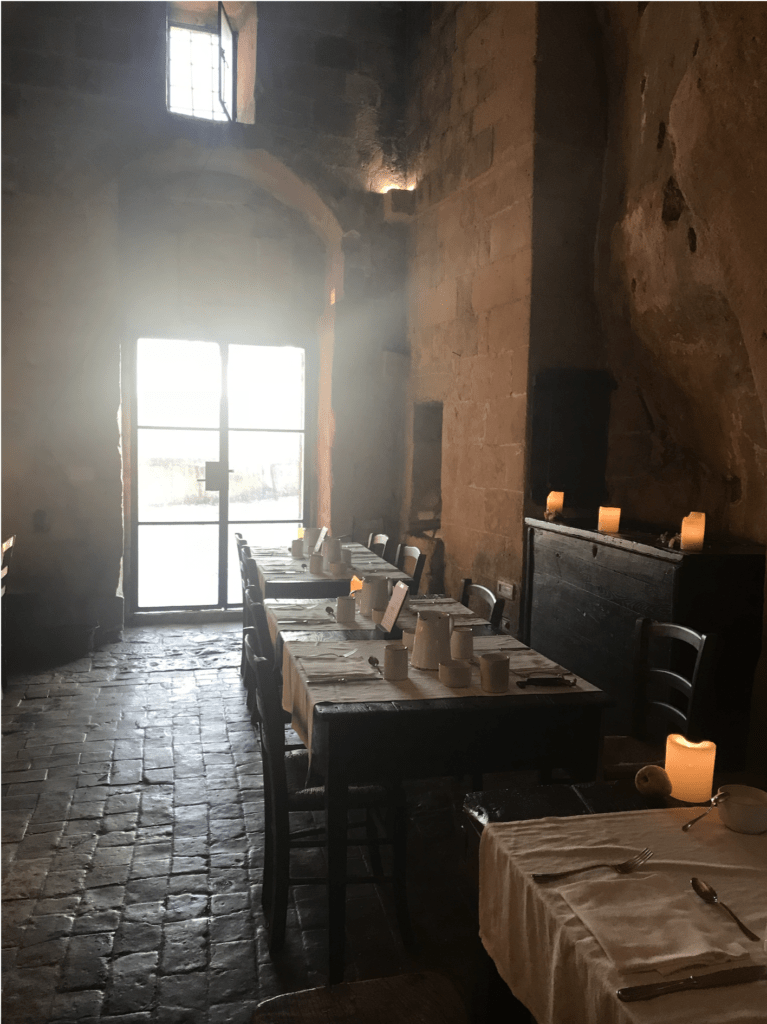 restaurant of sextantio matera italy