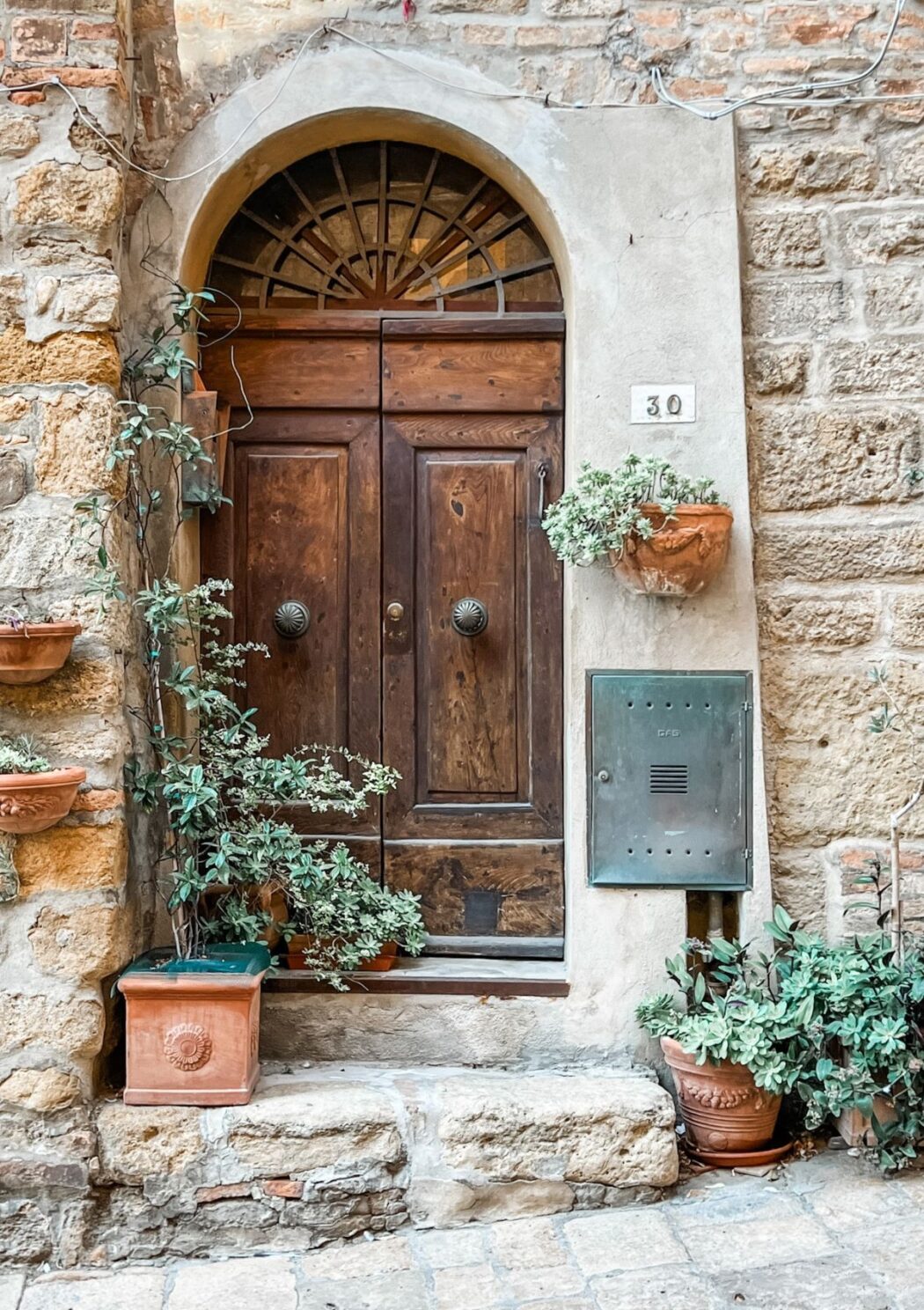 Door on old building in Volterra
