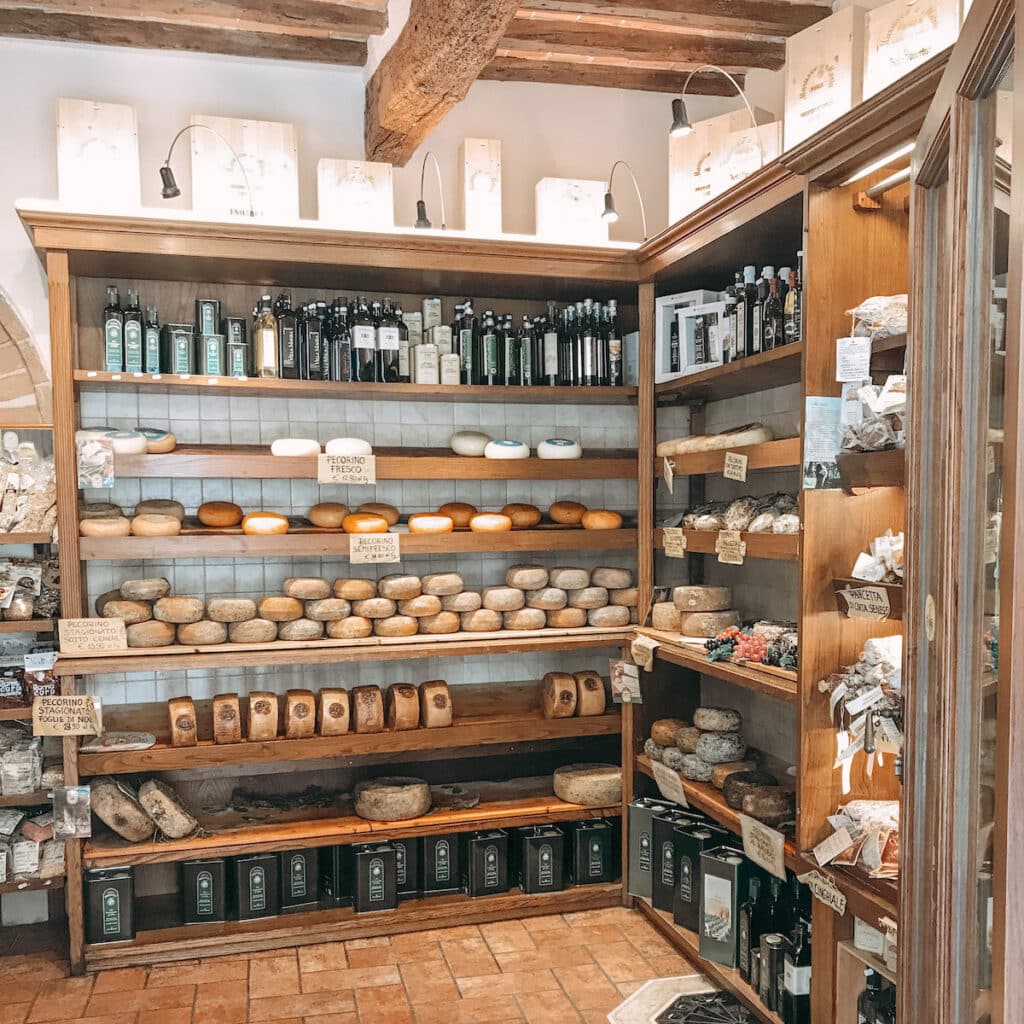Cheese store in Montepulciano