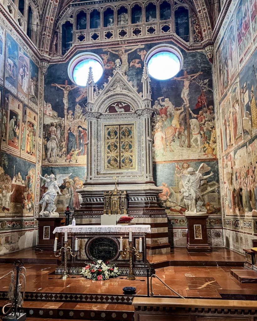 inside the chapel in the orvieto cathedral in Umbria
