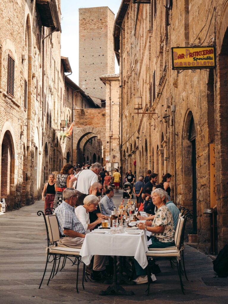 Slow travel in Italy Outdoor restaurant