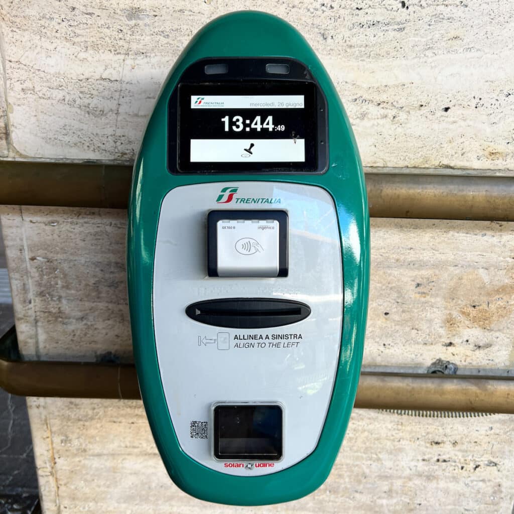 Validation machine at Italy train station