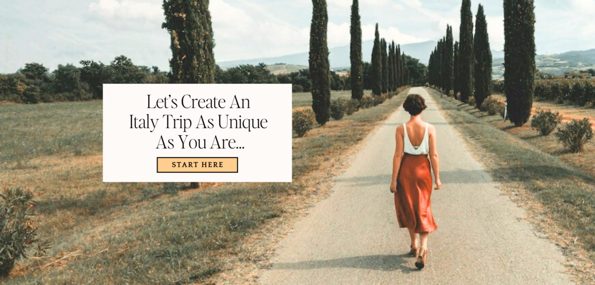 Woman walking down road in Tuscany Away To Italy