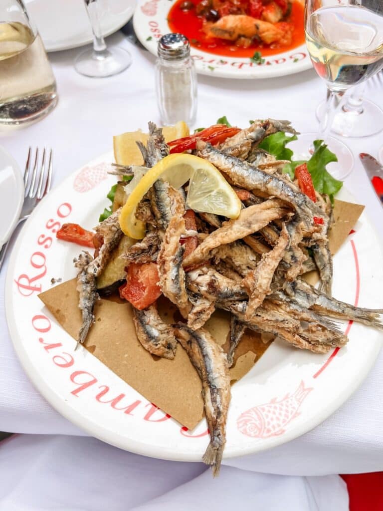 Feast of the seven fishes fried anchovies