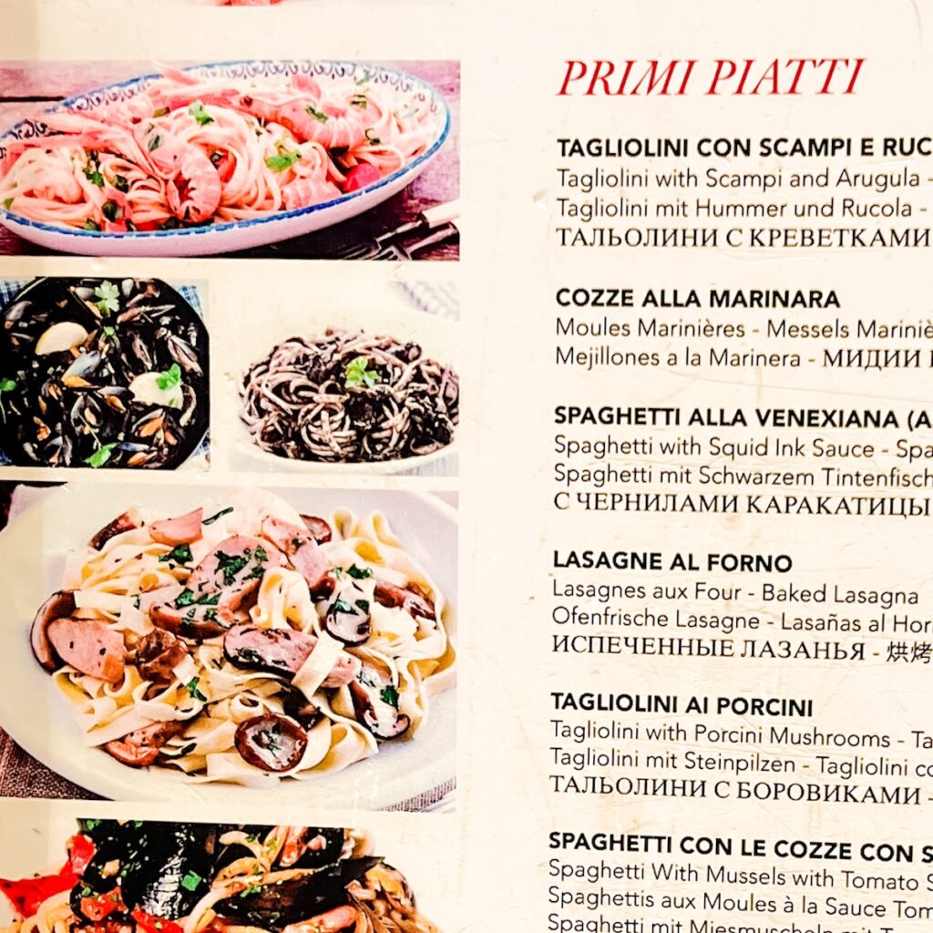 Tourist trap restaurant in Italy
