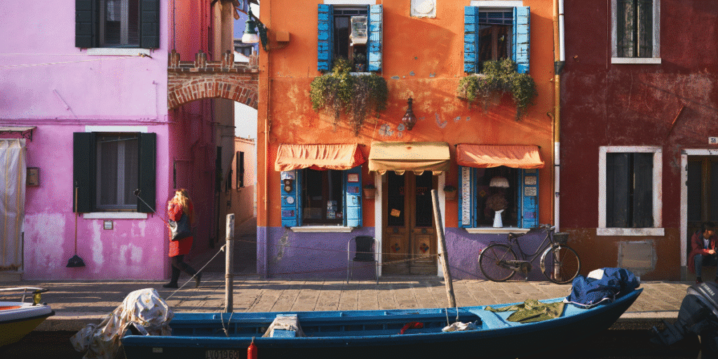 Colorful buildings in Venice